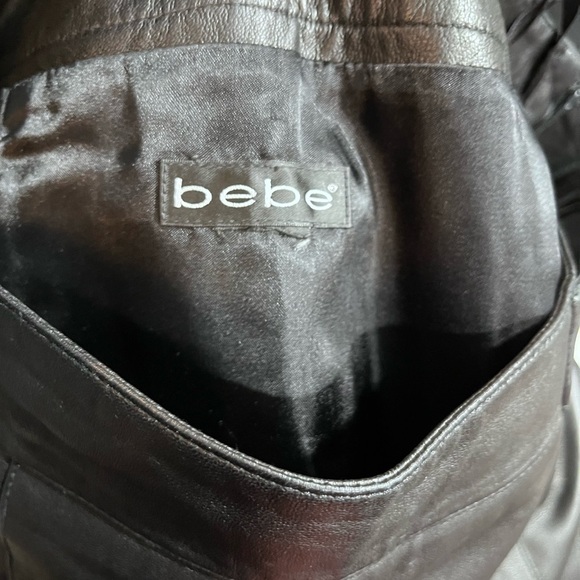 Bebe Butter Soft Black Genuine Leather Straight Skirt size 8-10, 30" waist Y2K - Picture 10 of 15